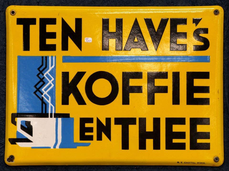 Enamel advertising sign, Ten Have's Koffie en thee