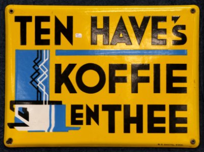 Enamel advertising sign, Ten Have's Koffie en thee
