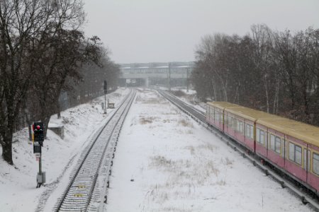 Dresdener Bahn S-Bahn south of Südkreuz with snow 2021-02-08 01 photo