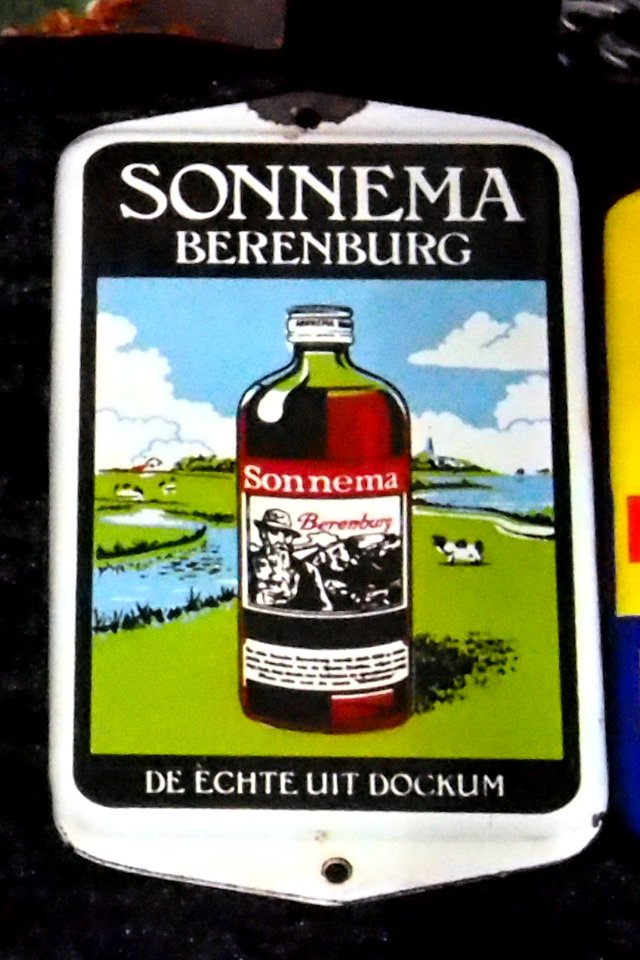 Enamel advertising sign, Sonnema Berenburg