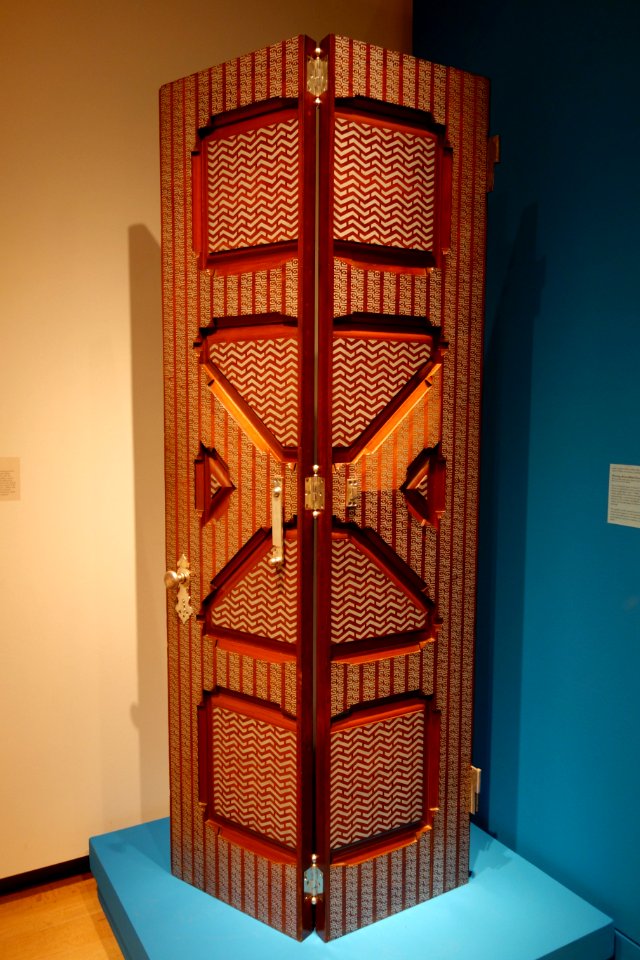 Drawing Room Bifold Door, Mark Twain House, by Louis Comfort Tiffany & Co., c. 1881, bronze powder paint, silver plated hardware, walnut - New Britain Museum of American Art - DSC09662