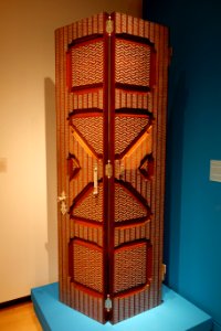 Drawing Room Bifold Door, Mark Twain House, by Louis Comfort Tiffany & Co., c. 1881, bronze powder paint, silver plated hardware, walnut - New Britain Museum of American Art - DSC09662