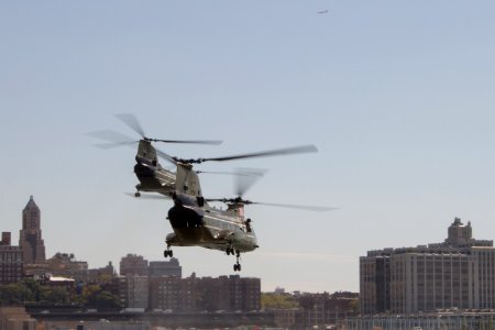 Dual CH-46 Takeoff photo