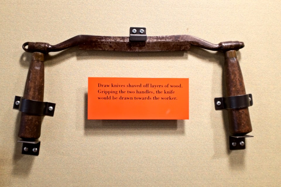 Draw knife used to make canal boats at NPS Chesapeake and Ohio Museum, Cumberland MD
