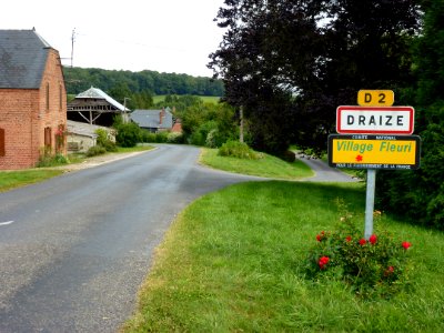Draize (Ardennes) city limit sign