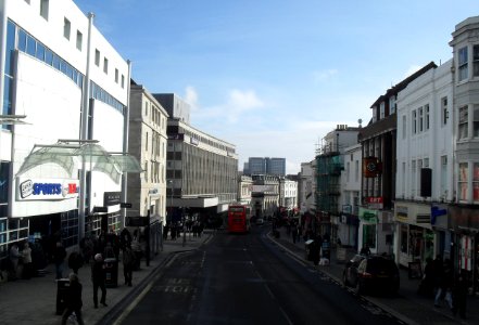 Eastward view down North Street, Brighton (February 2010)