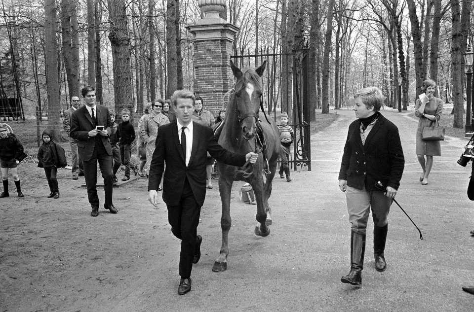 Drakenstein, paard draafde hek binnen, ober Andre Gorel terug met paard, Bestanddeelnr 920-2430