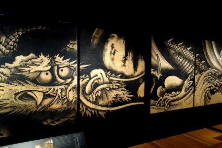 Dragon and Clouds by Soga Shohaku, 1763, set of eight panels, ink on paper DSC02756