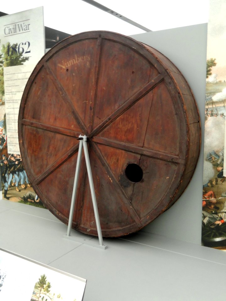 Draft wheel for Union Army, American Civil War, c. 1863 - National Museum of American History - DSC06321