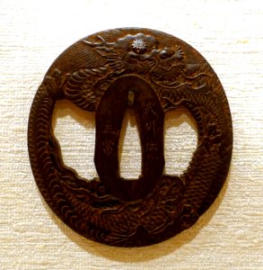 Dragon, tsuba, Japan, design by Kano Seisen, iron - Peabody Essex Museum - DSC07477