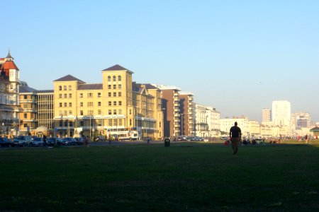 Eastward view towards Brighton across Hove Lawns, Kingsway, Hove (September 2013)