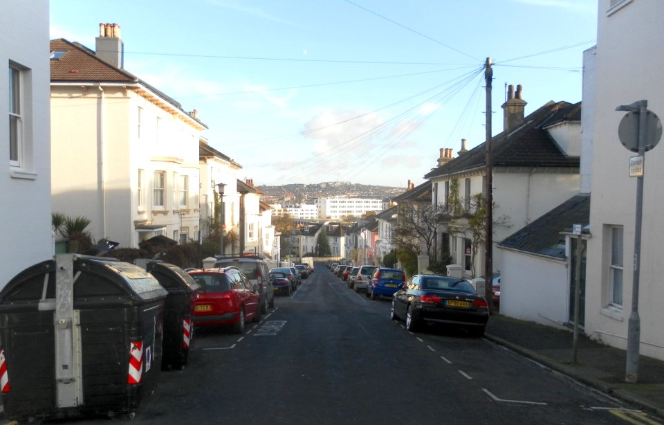 Eastward view along York Grove, Prestonville, Brighton (December 2012)