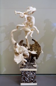 Dragon fight, Furienmeister, c. 1620, ivory, wood - Bode-Museum - DSC03432