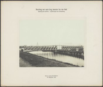 Draaibrug met vaste brug beoosten Sas van Gent. Bepaling der minimum - opzethoog, Bestanddeelnr 768
