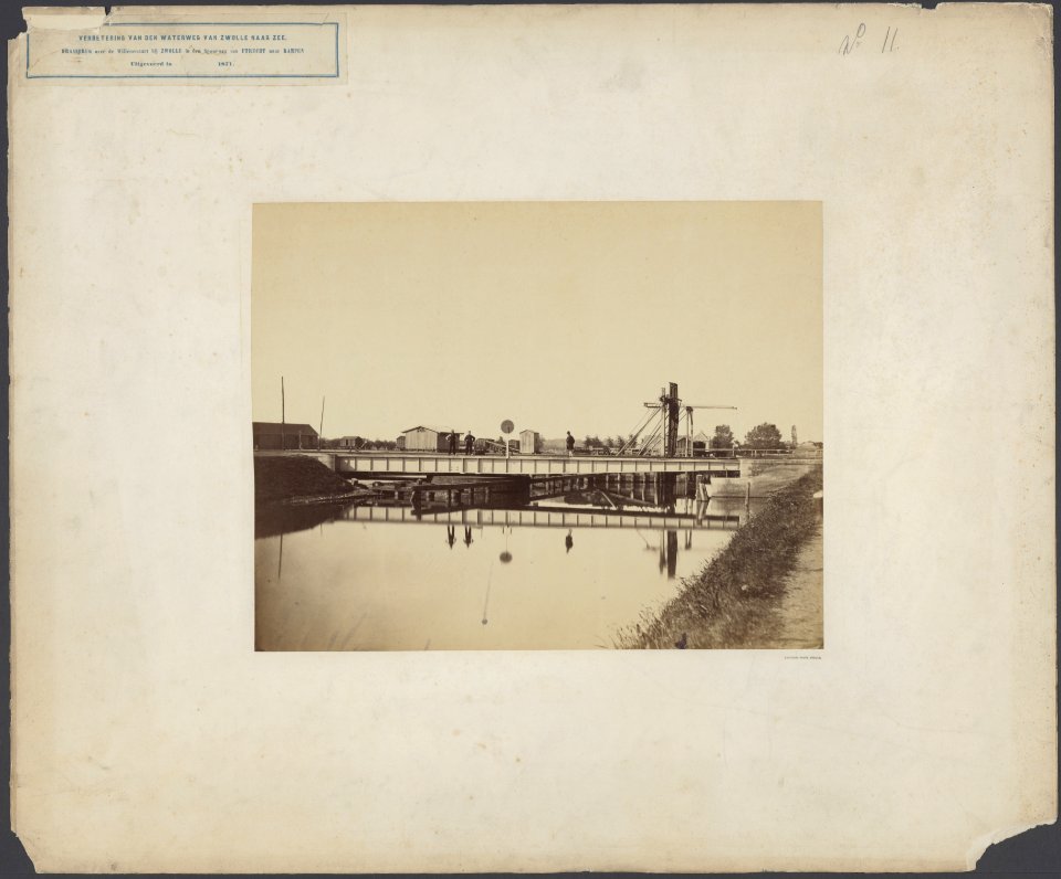 Draaibrug over de Willemsvaart bij Zwolle in de spoorweg van Utrecht naar Kampen, Bestanddeelnr 704