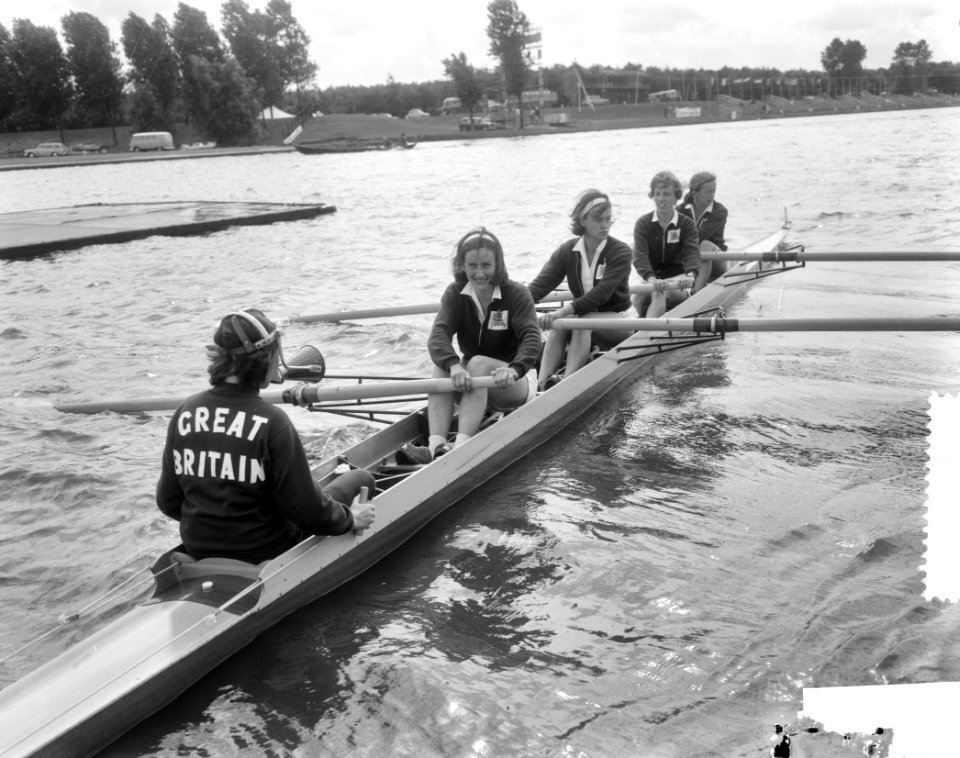 Europese roeikampioenschappen Bosbaan Amsterdam, 4 met stuurvrouw Groot-Brittan…, Bestanddeelnr 916-7108