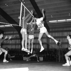 Europese kampioenschappen volleybal te Hengelo, spelmomenten Nederland tegen Fra, Bestanddeelnr 916-2691