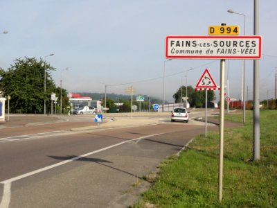Fains-Véel (Meuse) Fains-les-Sources city limit sign