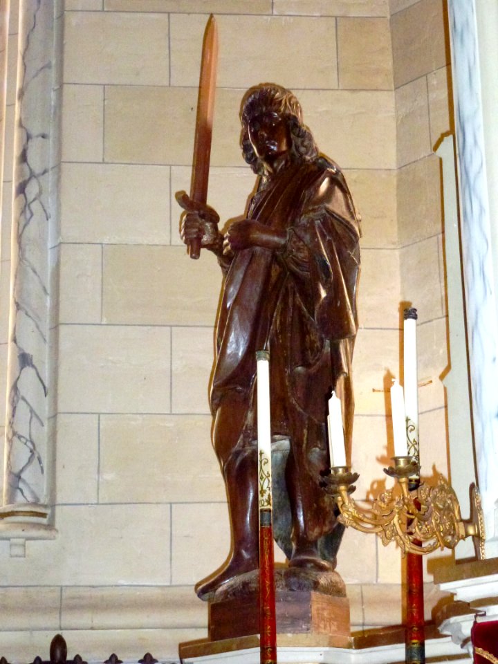 Erny-Saint-Julien (Pas-de-Calais, Fr) église Saint-Julien statue saint Paul