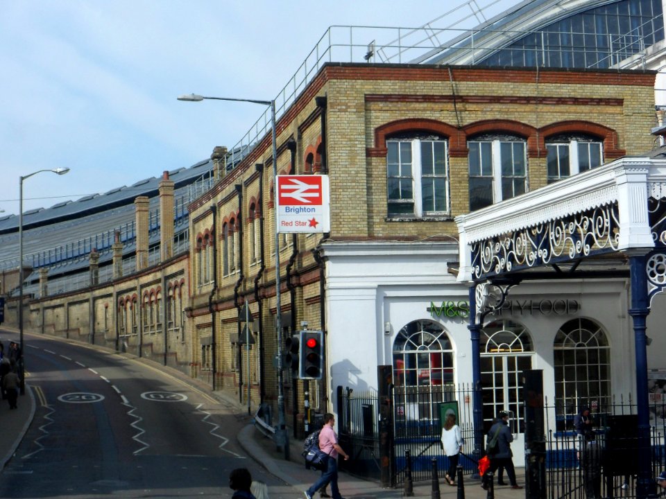 Exterior Brickwork of Brighton Railway Station facing Terminus Road (April 2013) (1) photo