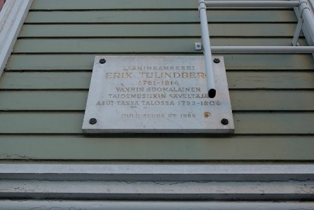 Erik Tulindberg Plaque Oulu