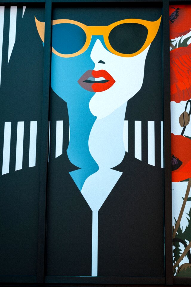 Wall blue art blue wall