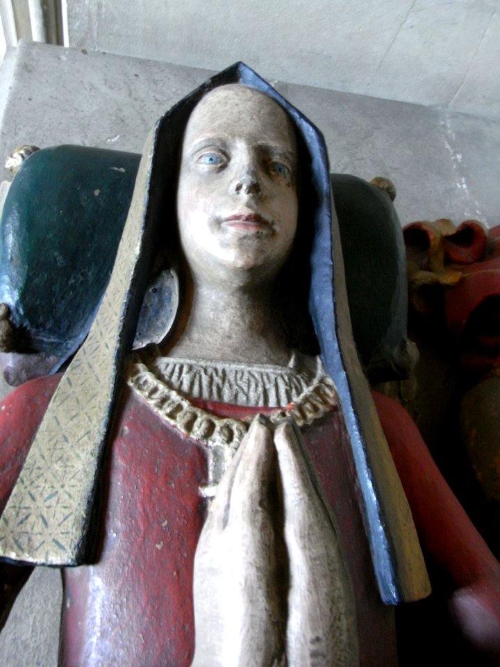 Effigy of Anne Gorges (née Howard) on her tomb, All Saints Church, Wraxall, Somerset, UK - 20100505