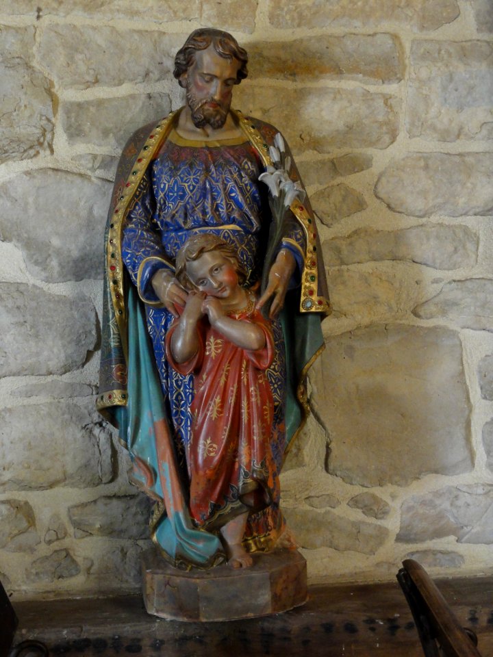 Effry (Aisne) église, statue Saiont Joseph et enfant Jesus