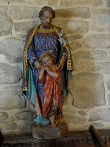 Effry (Aisne) église, statue Saiont Joseph et enfant Jesus