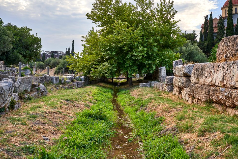 Eridanos river at Kerameikos Cemetery on July 17, 2020