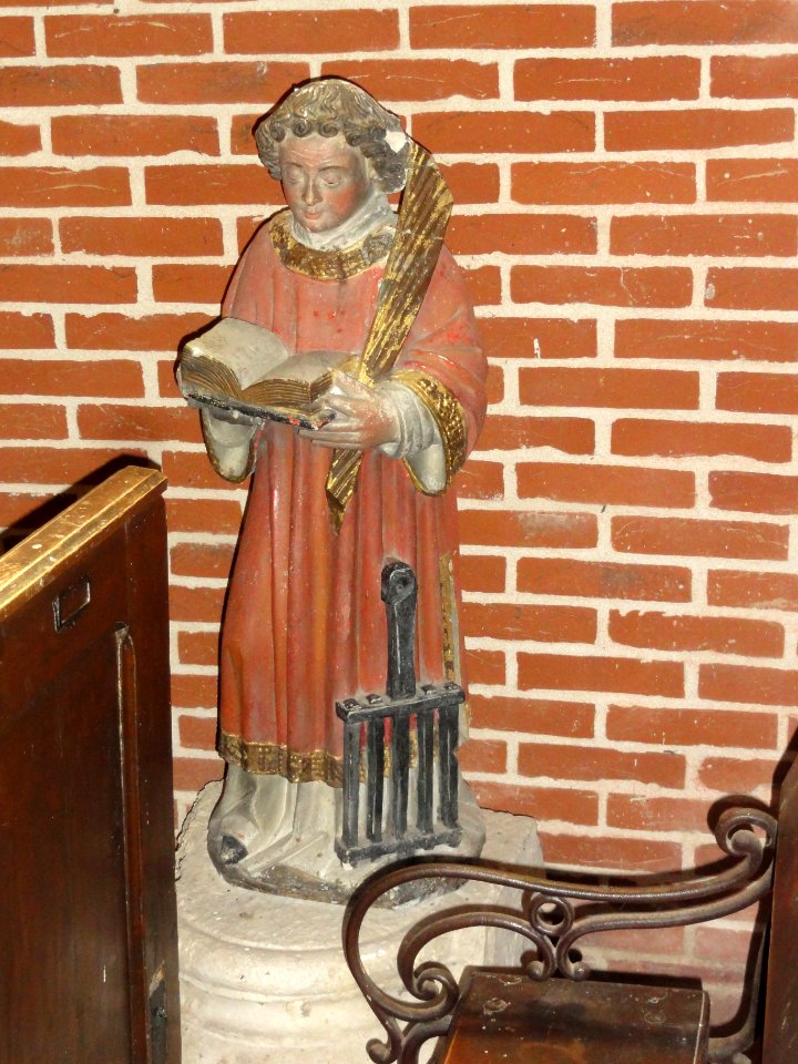 Effry (Aisne) église, statue de Saint Laurent