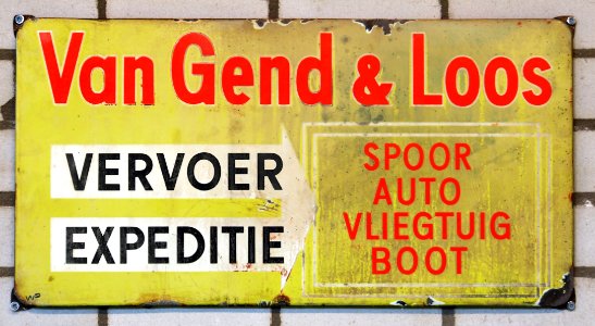 Enamel advertising sign, Van Gend & Loos Vervoer Expeditie