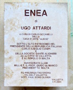 Enea (Ugo Attardi) Plaque Valletta
