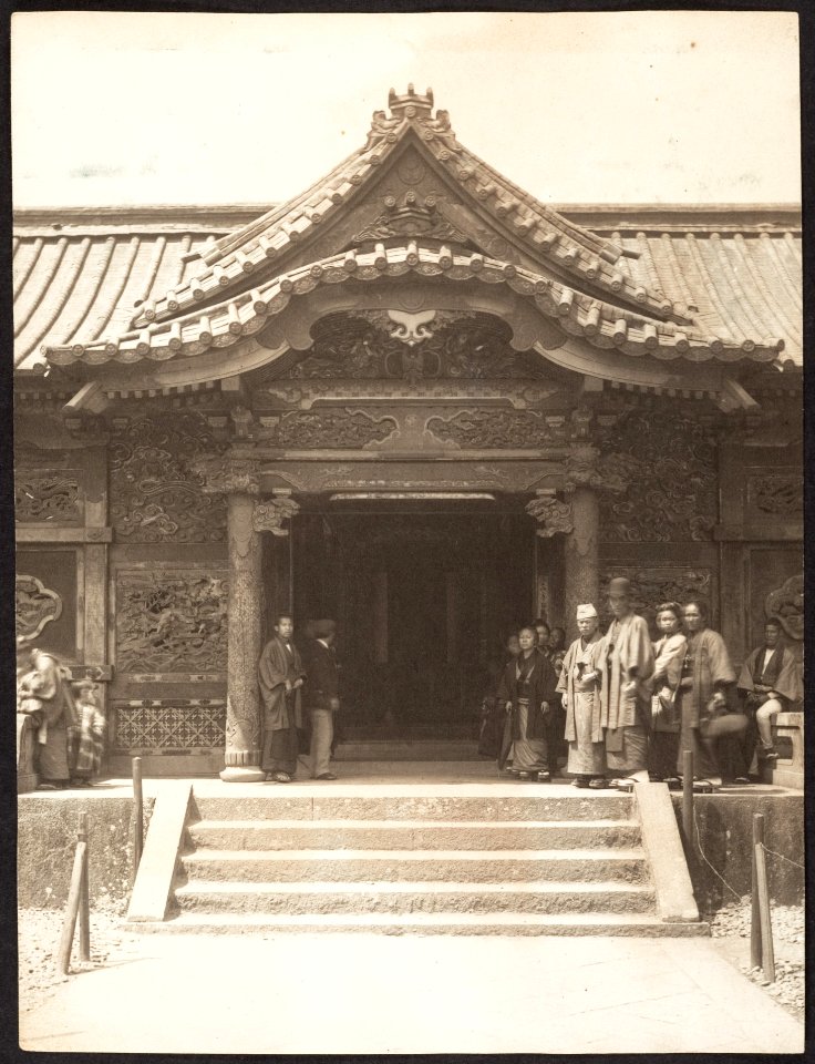 Entrance to Shrine with Visitors in Line by Adolf de Meyer 1900-1910