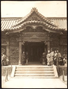 Entrance to Shrine with Visitors in Line by Adolf de Meyer 1900-1910