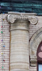 Engine House Fifty-Seven, Brookline, 2021-01-28, pilaster detail