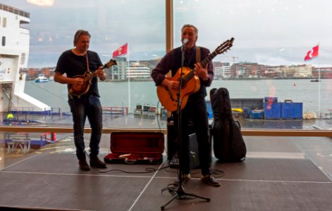 Entertainers in the departure hall for ferry to Denmark 2 photo