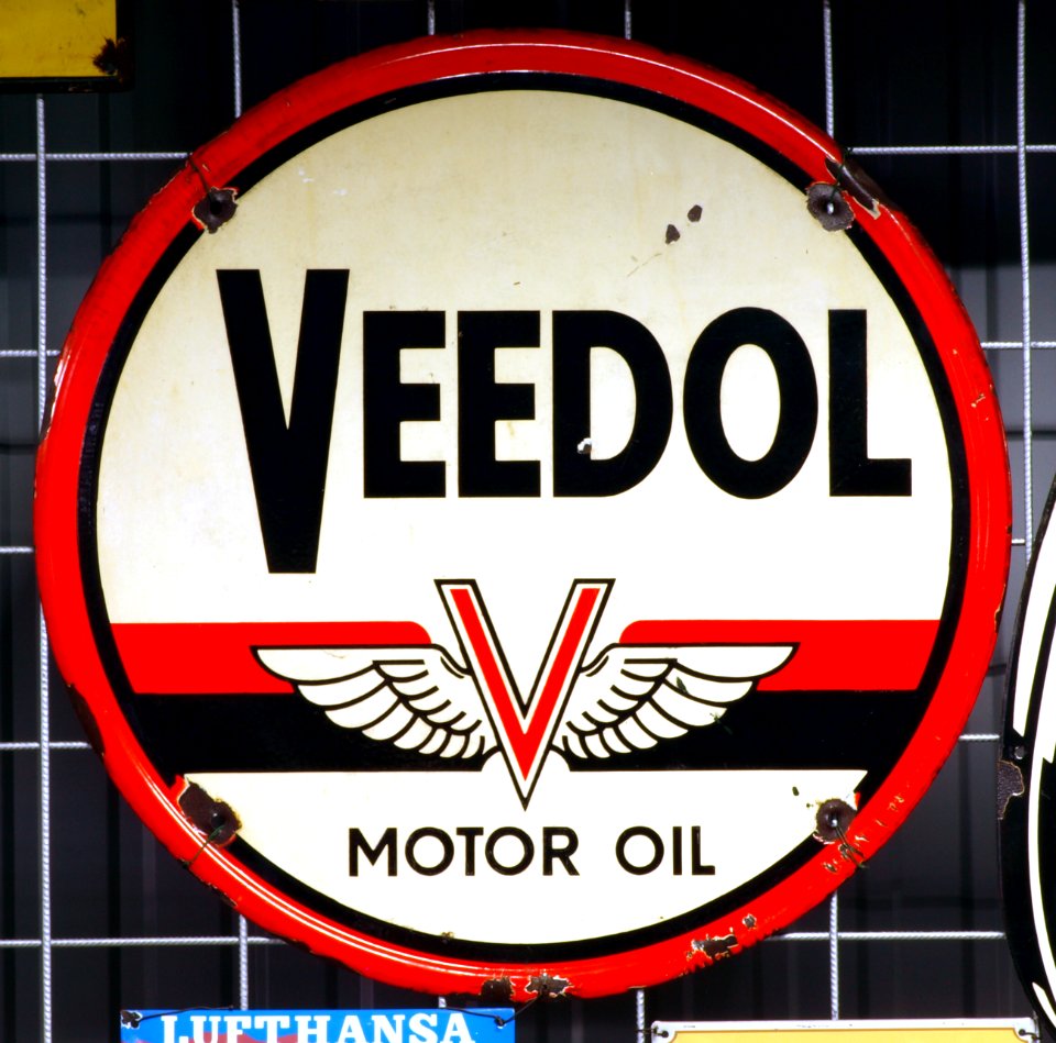 Enamel advertising sign, Veedol motor oil