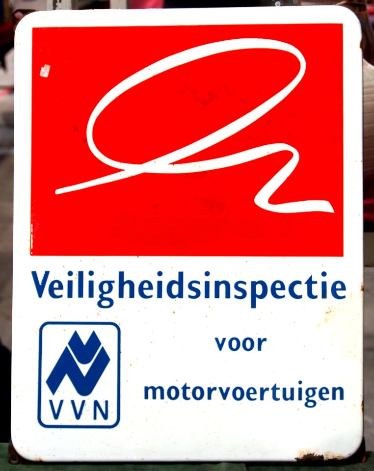 Enamel advertising sign, VVN Veiligheidsinpsectie