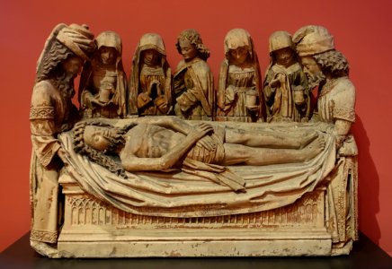 Entombment of Christ, from Hautrage, Hainaut, 1502-1505, limestone, polychrome - Cinquantenaire Museum - Brussels, Belgium - DSC08641