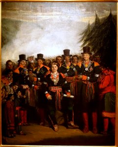 Presentation at Lorette of the newly elected Huron chief at the Huron tribal council, by Henri Daniel Thielcke, 1840, oil on canvas - Château Ramezay - Montreal, Canada - DSC07455
