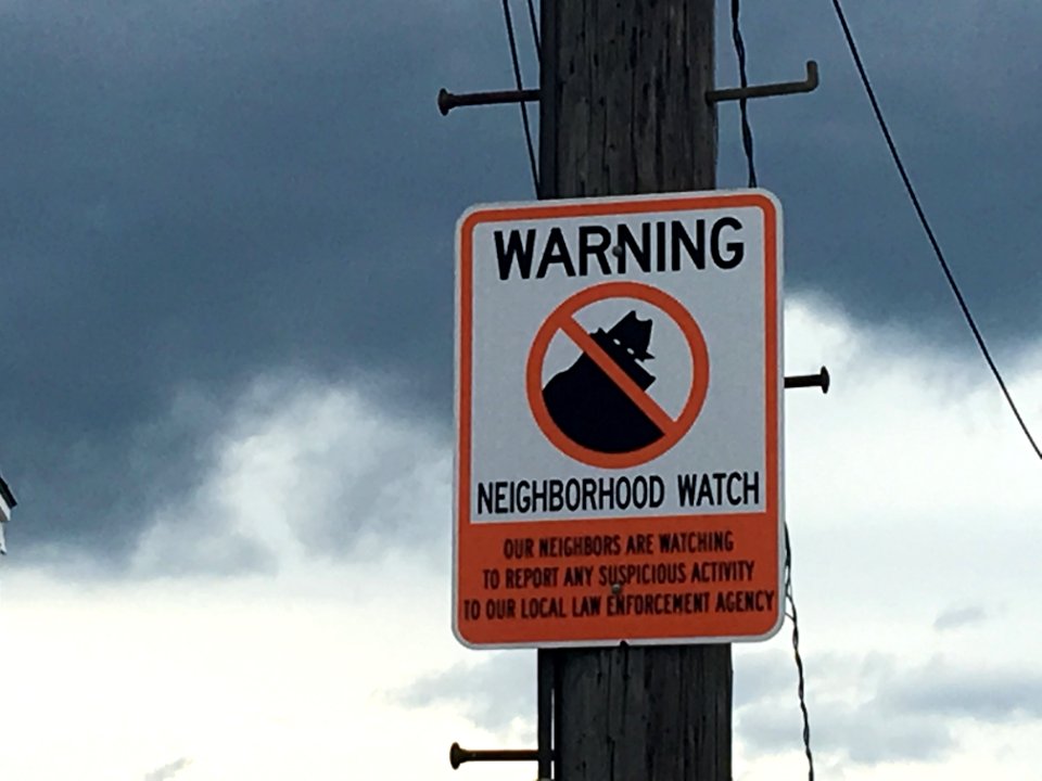 Posted neighborhood watch sign