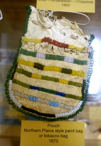 Pouch, paint bag or tobacco bag, Northern Plains style, 1870 - Robbins Museum - Middleborough, Massachusetts - DSC03918