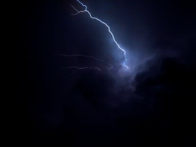 Night black sky electricity