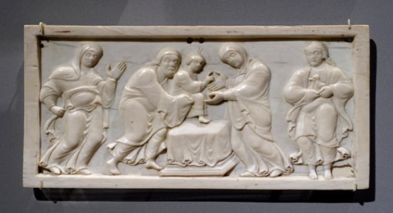 Presentation in the Temple, Trier or Middle Rhine, late 10th or early 11th century, ivory - Bode-Museum - DSC03626