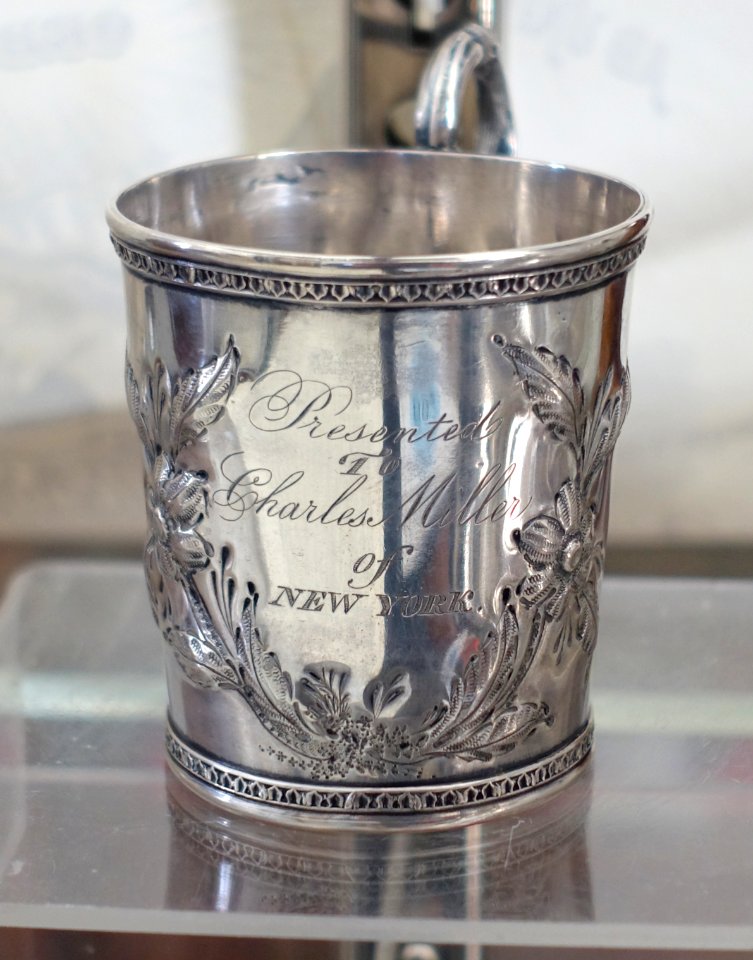 Presentation cup, Town and Witherell silversmiths, Montpelier VT, active from 1838-1845, silver - Bennington Museum - Bennington, VT - DSC08696