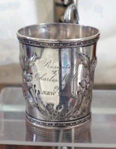 Presentation cup, Town and Witherell silversmiths, Montpelier VT, active from 1838-1845, silver - Bennington Museum - Bennington, VT - DSC08696 photo