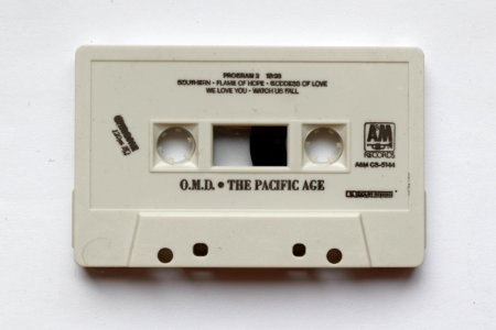 Prerecorded cassette (OMD - The Pacific Age) with Chrome-120us marking 01