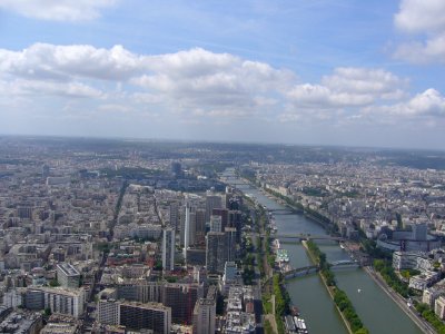 Paris View from the Eiffel Tower third floor Seine downstream RG 02