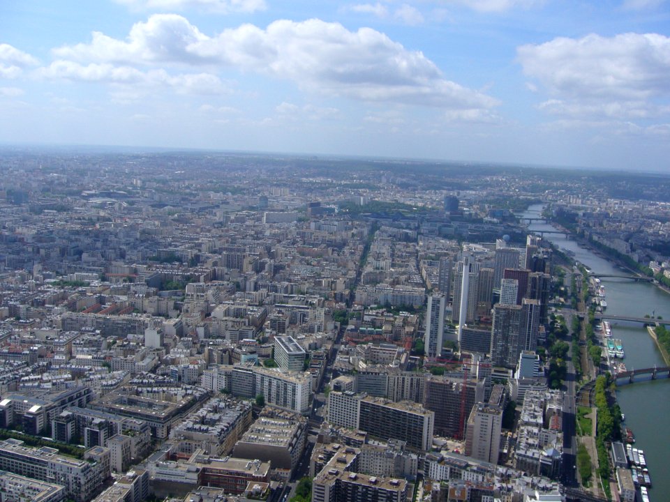 Paris View from the Eiffel Tower third floor Seine downstream RG 10